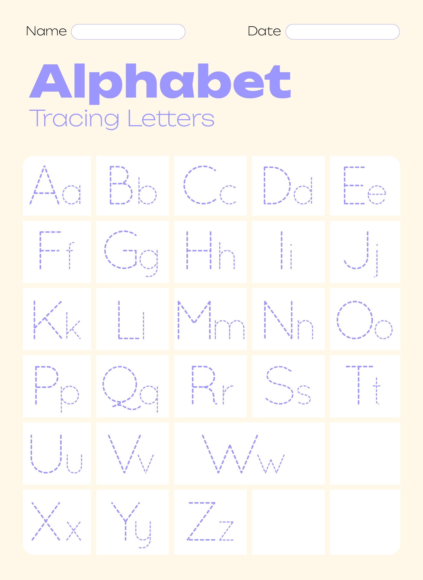 Free Printable Letter Tracing Sheets