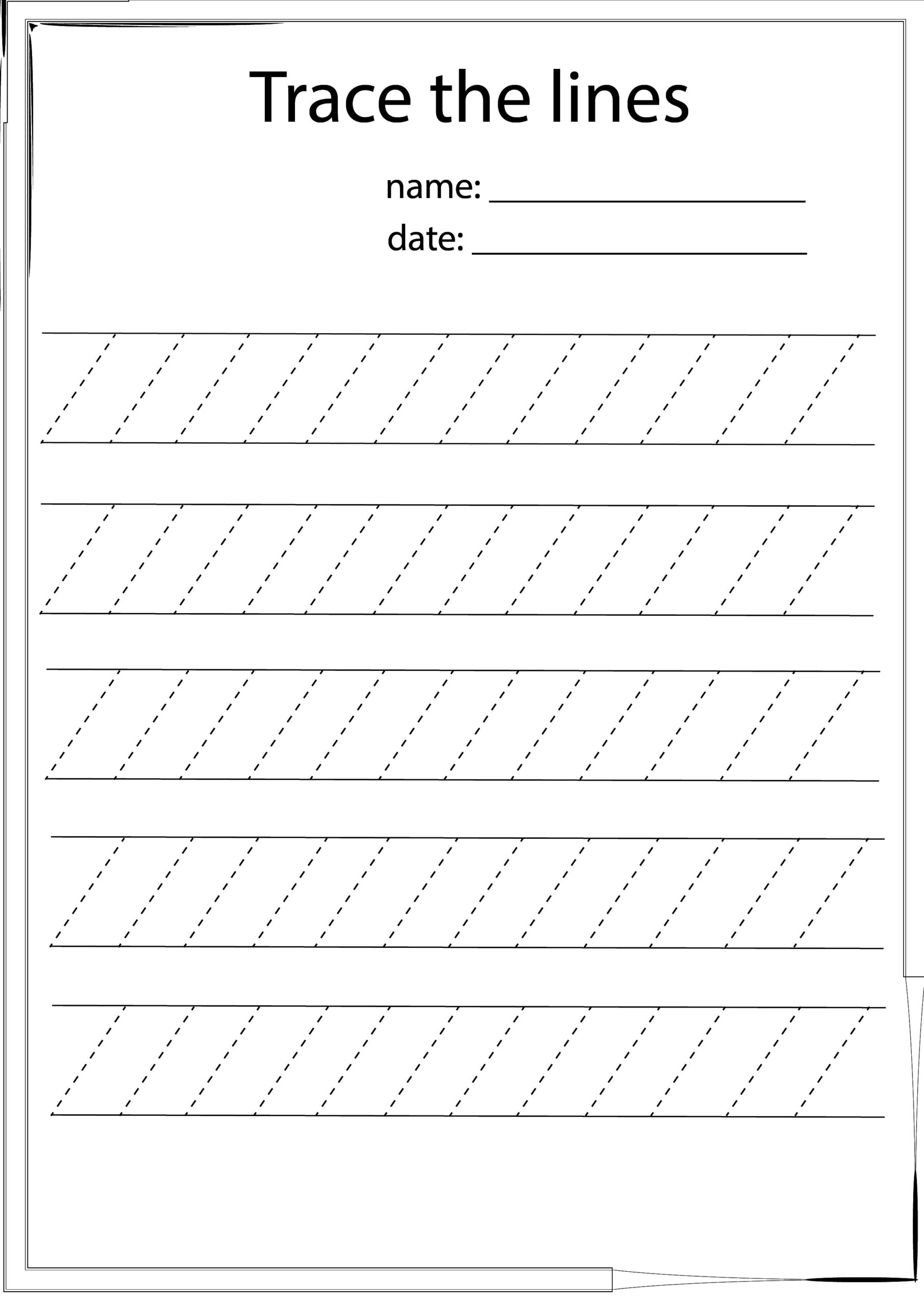 Free Printable Line Tracing Sheets