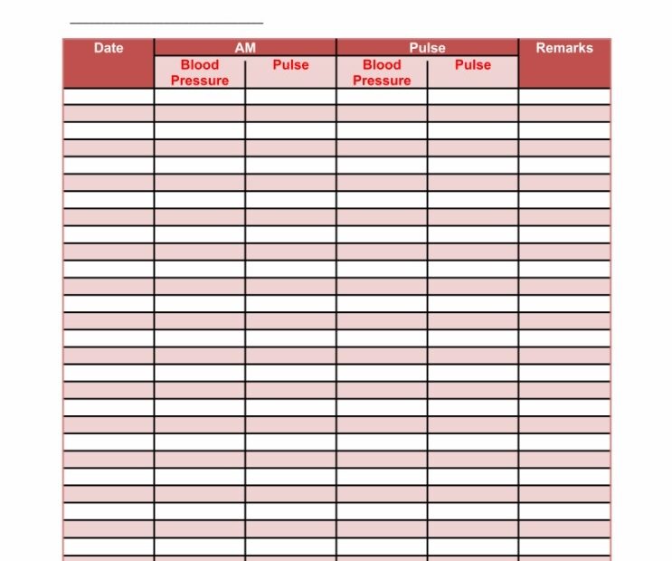 Free Printable Log Sheet Blood Pressure Chart Wiki Printable