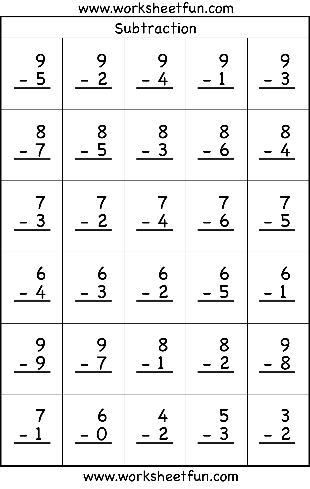Free Printable Math Worksheets For Kindergarten Subtraction Xoxo Therapy