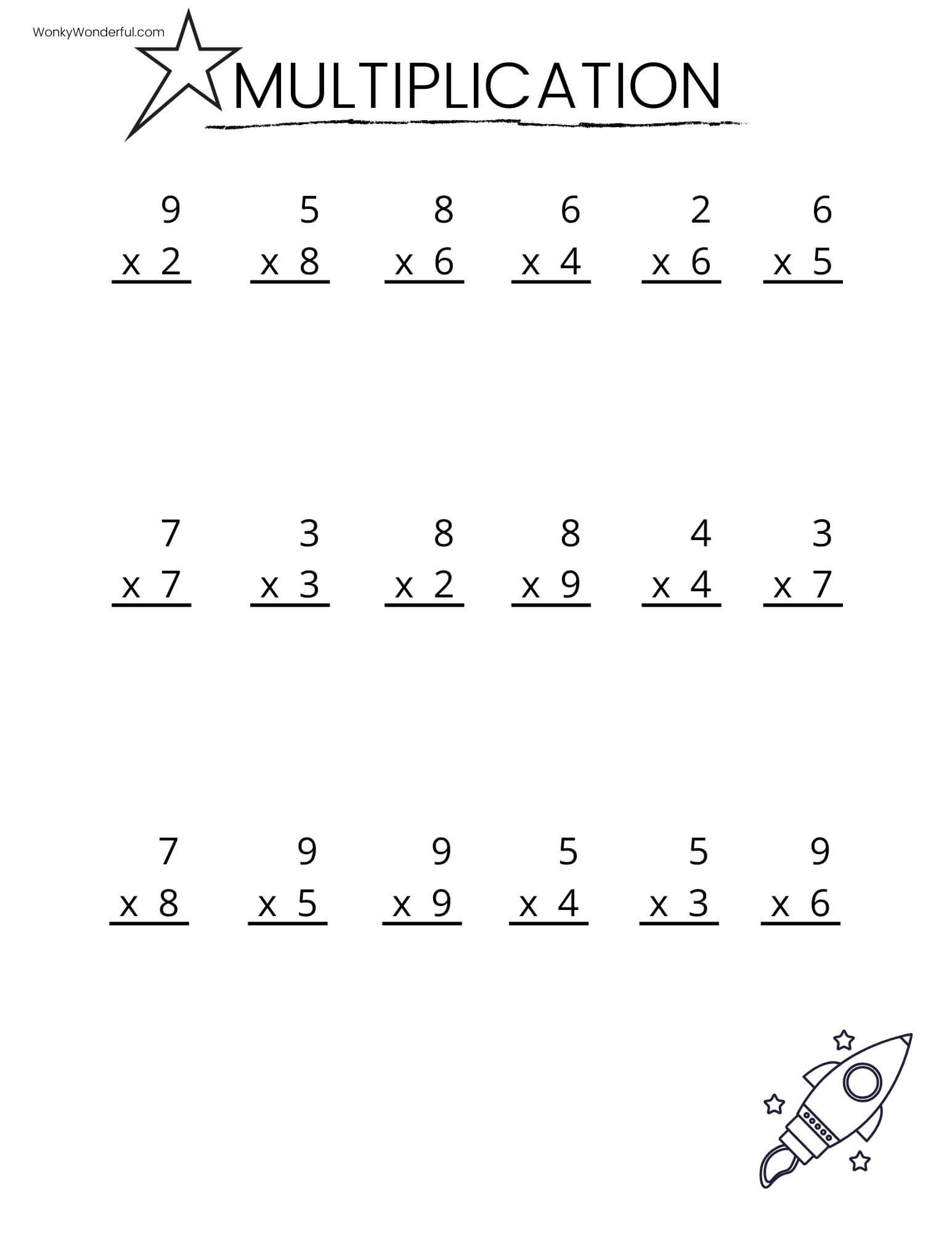 Free Printable Multiplication Sheets