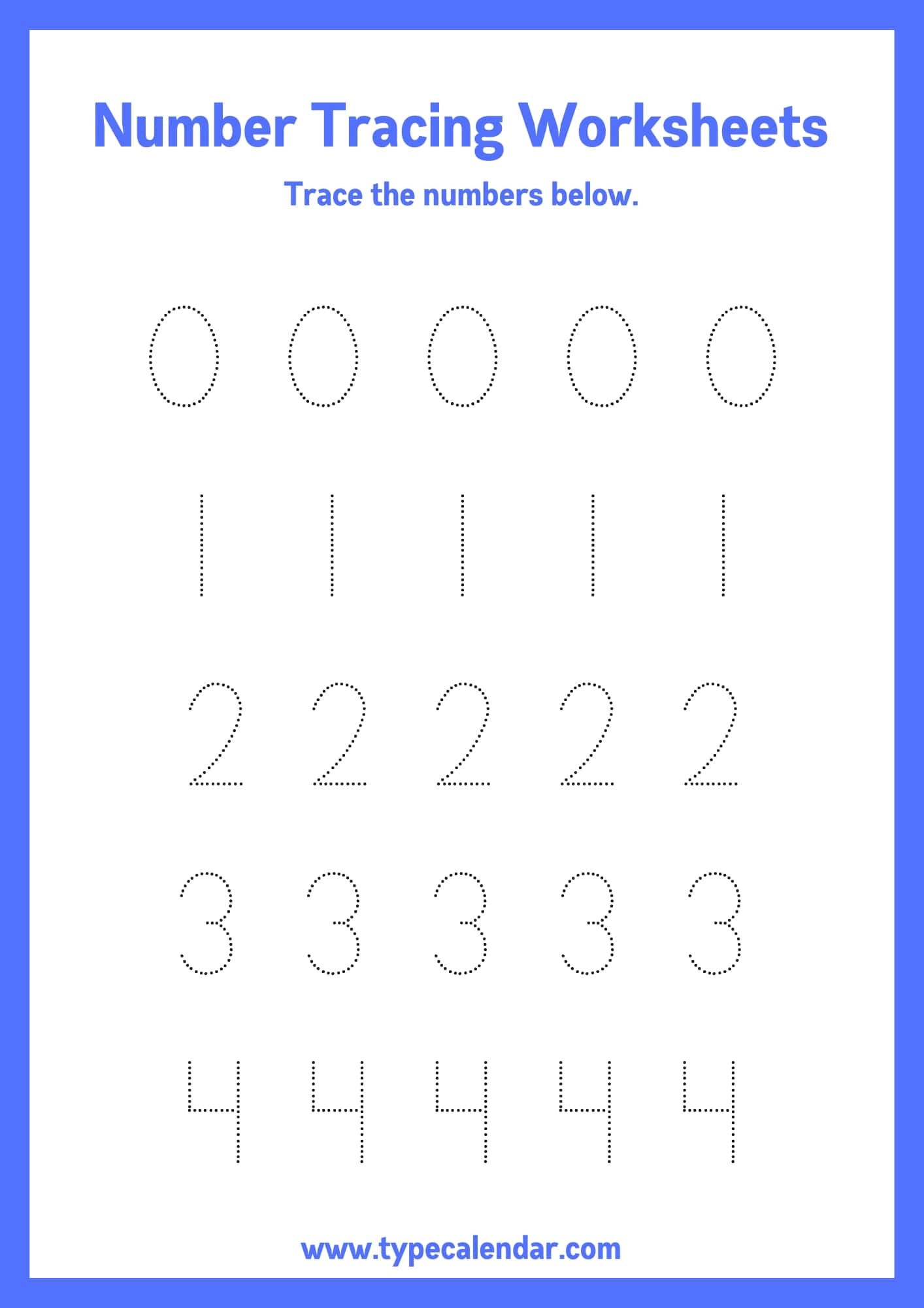 Free Printable Number Tracing Worksheets PDF Preschool 51 OFF