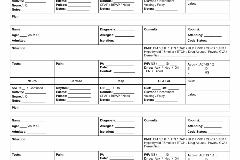 Free Printable Nursing Report Sheet Pdf Printable Tem Vrogue co