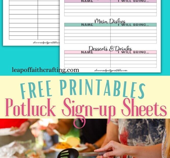 FREE Printable Potluck Sign Up Sheet For Any Occasion Leap Of Faith