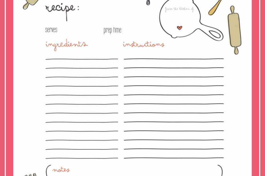 Free Printable Recipe Sheets