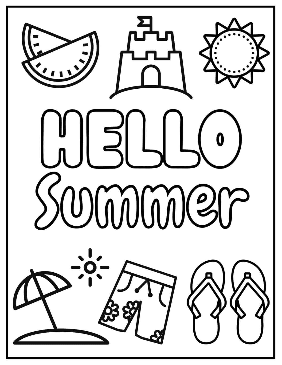 Free Printable Summer Coloring Pages For Toddlers Free Coloring Sheet 