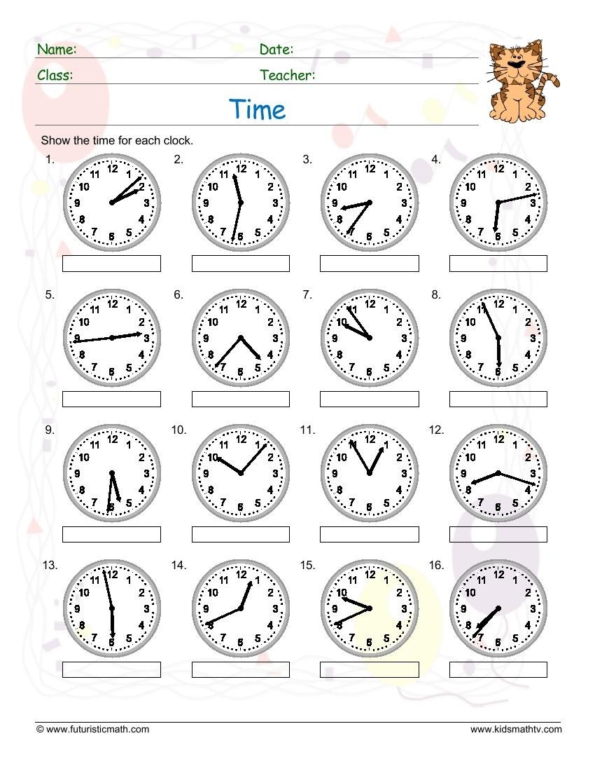 Free Printable Telling Time Sheets Free Printable