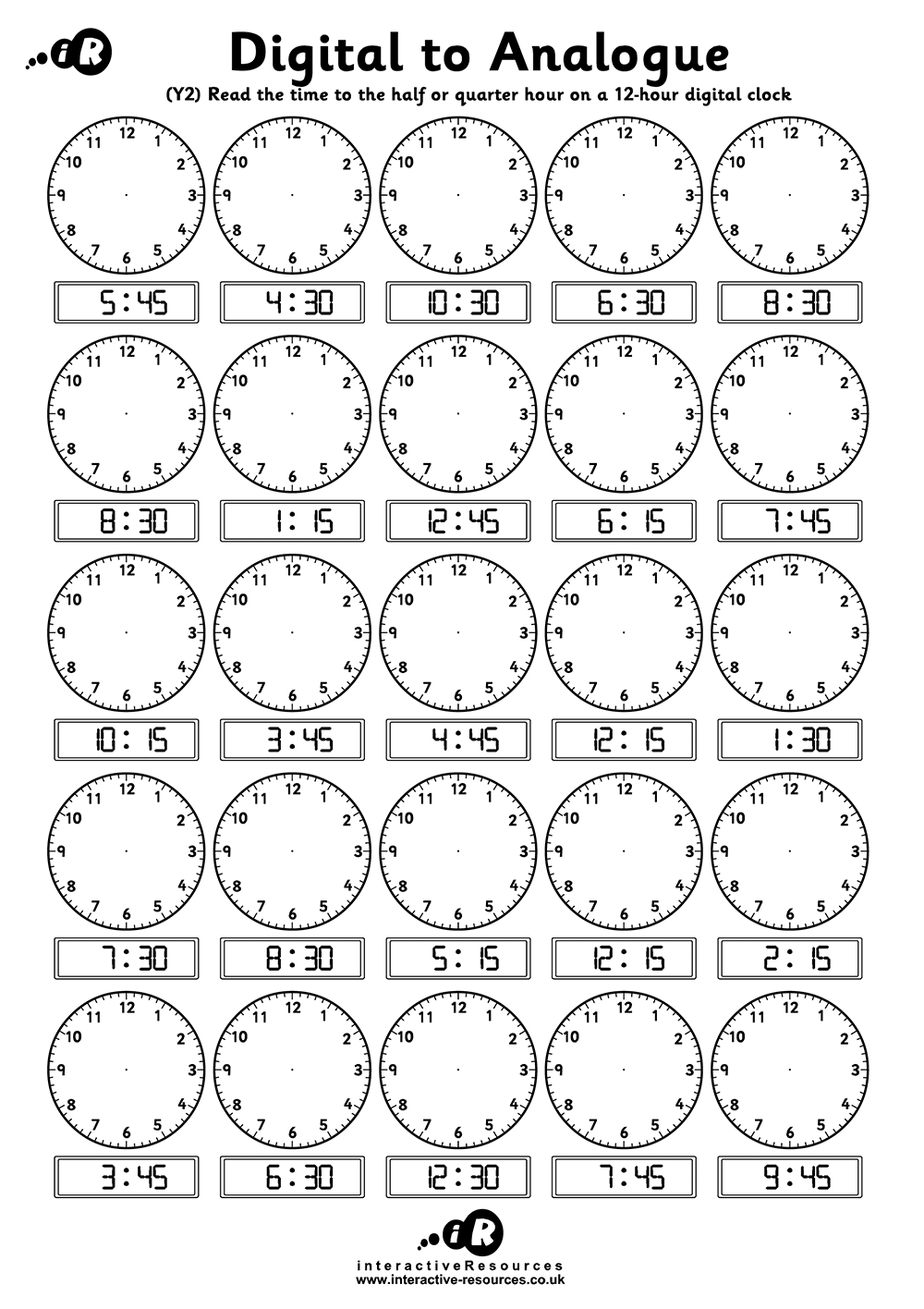 Free Printable Telling Time Sheets Free Printable