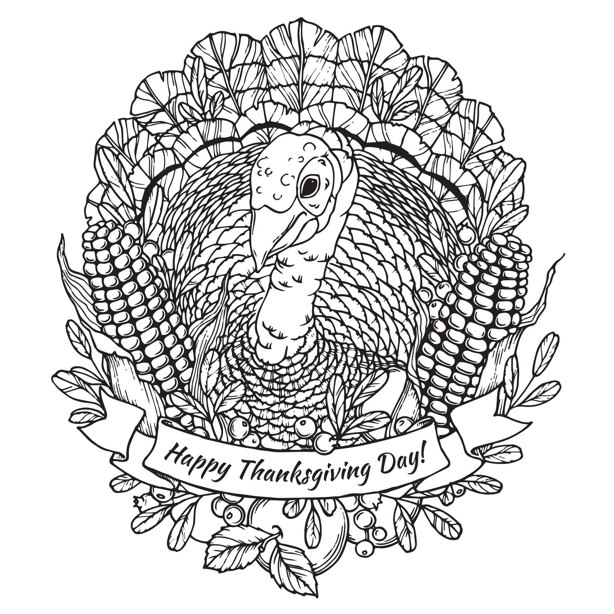 Free Printable Thanksgiving Turkey Coloring Pages Vintmoms