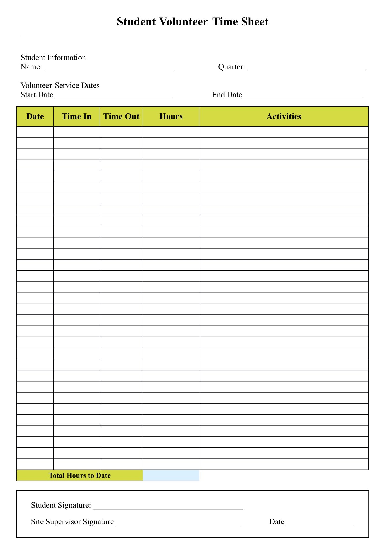 Free Printable Time Sheets Weekly