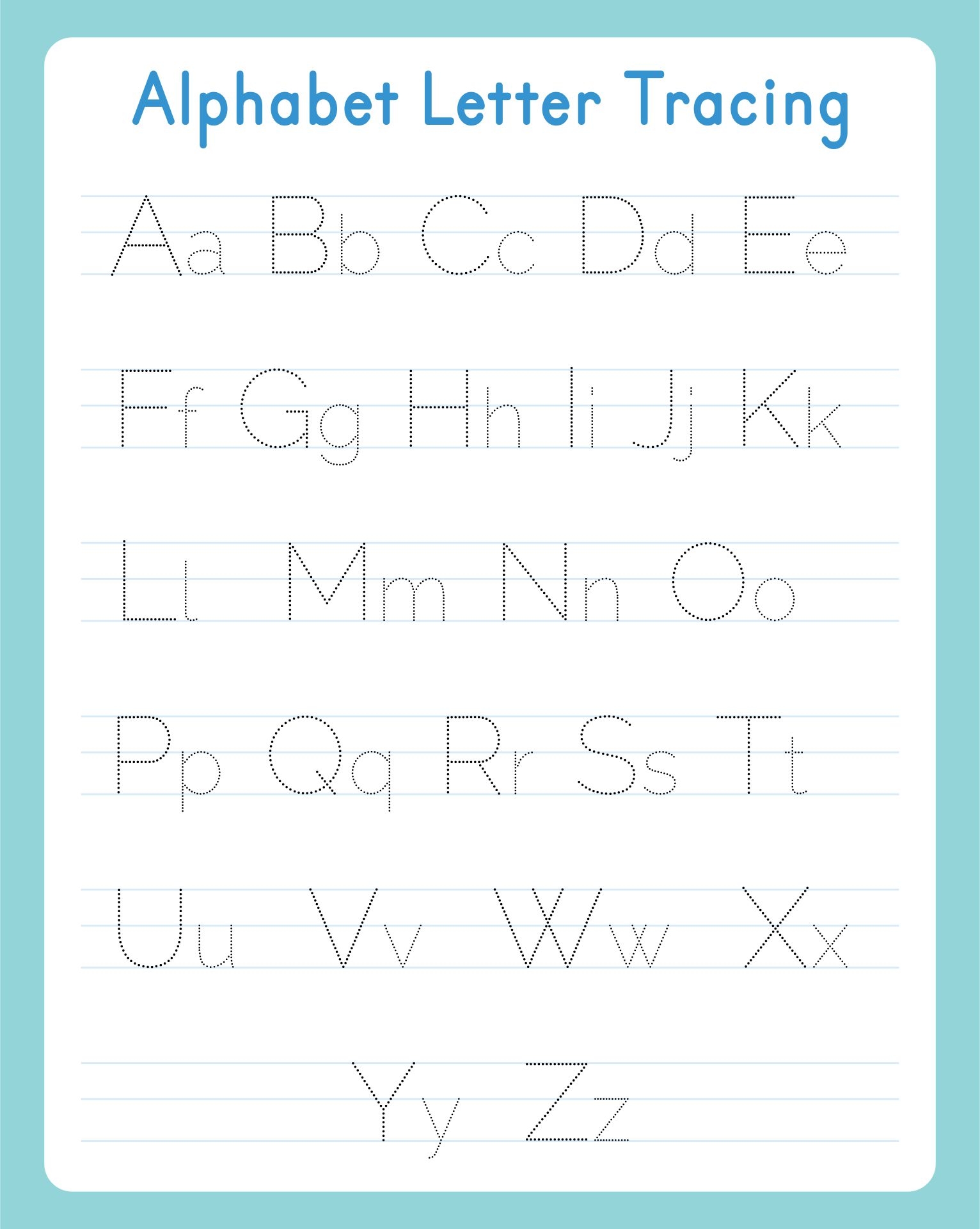 Free Printable Tracing Alphabet Letters A Z Printable Form Templates 