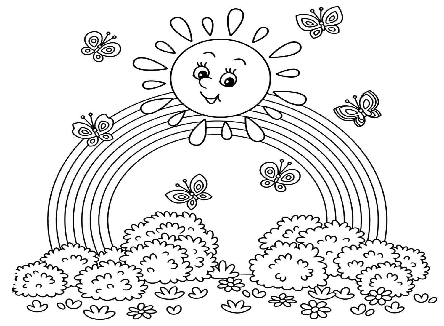 Free Rainbow Coloring Page Free Printable Coloring Pages
