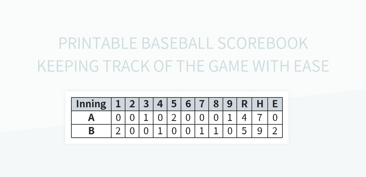 Free Scorebook Templates For Google Sheets And Microsoft Excel Slidesdocs