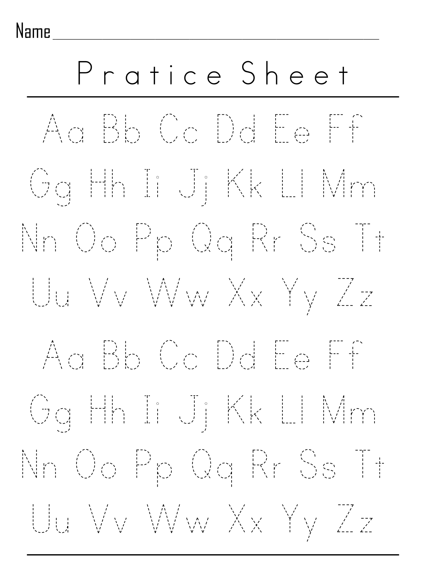 Free Writing Printing Sheets For Kindergarten