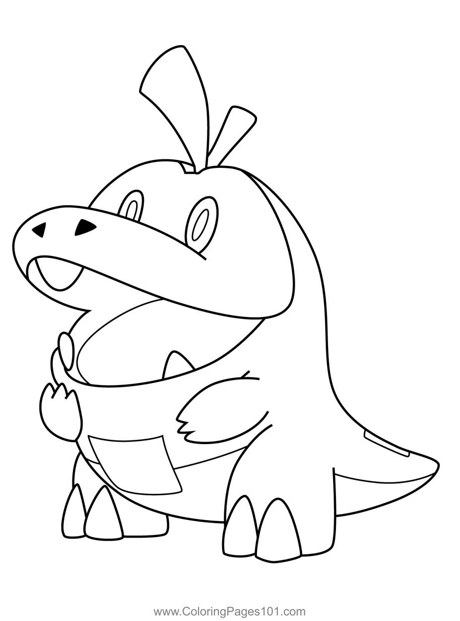 Fuecoco Pokemon Coloring Page For Kids Free Pokemon Printable 