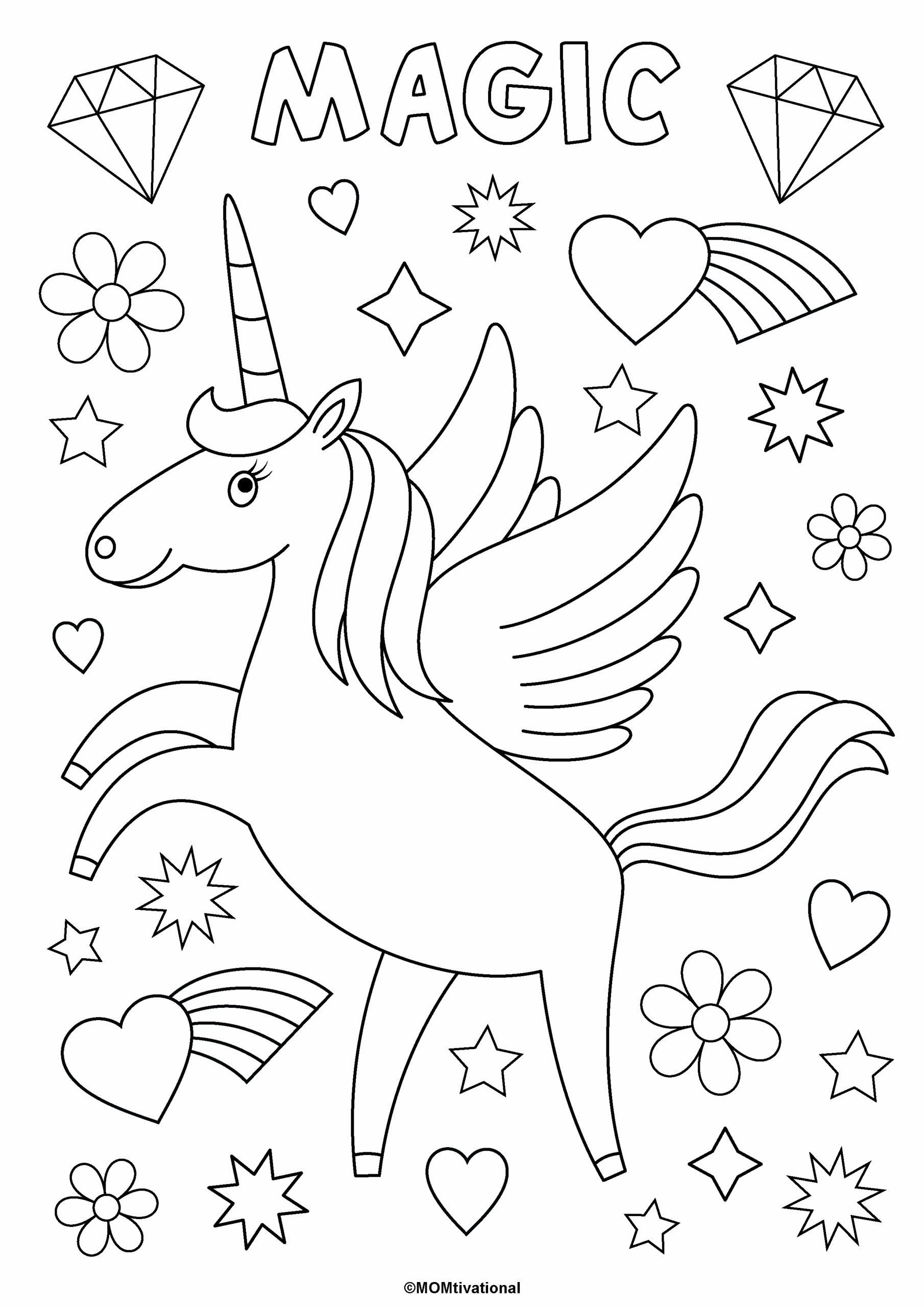 Fun And Free Unicorn Coloring Pages For Kids MOMtivational 