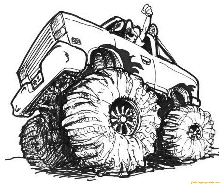 Giant Monster Truck Coloring Page Free Printable Coloring Pages