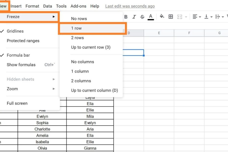 Google Sheets Printable Area