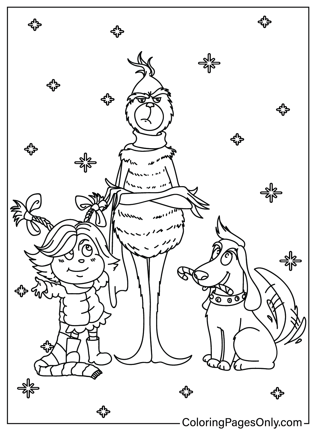 Grinch Coloring Page To Printable Free Printable Coloring Pages