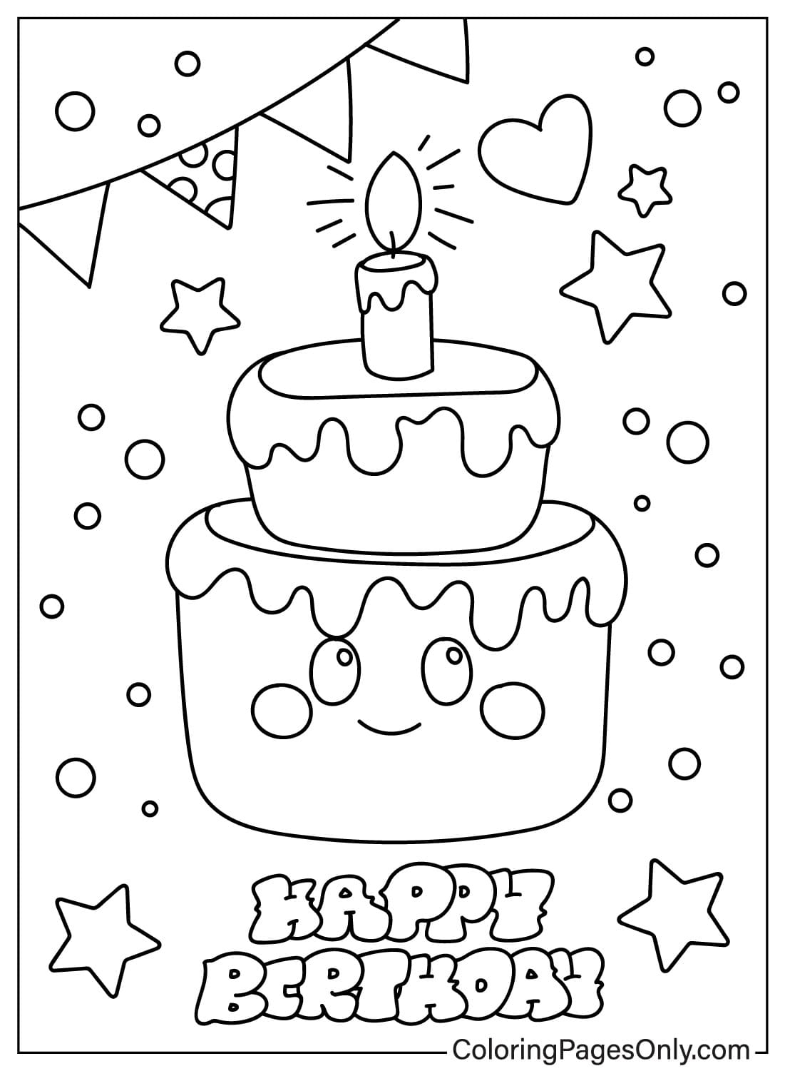 Happy Birthday Card Coloring Sheet Printable Free Coloring Sheet 
