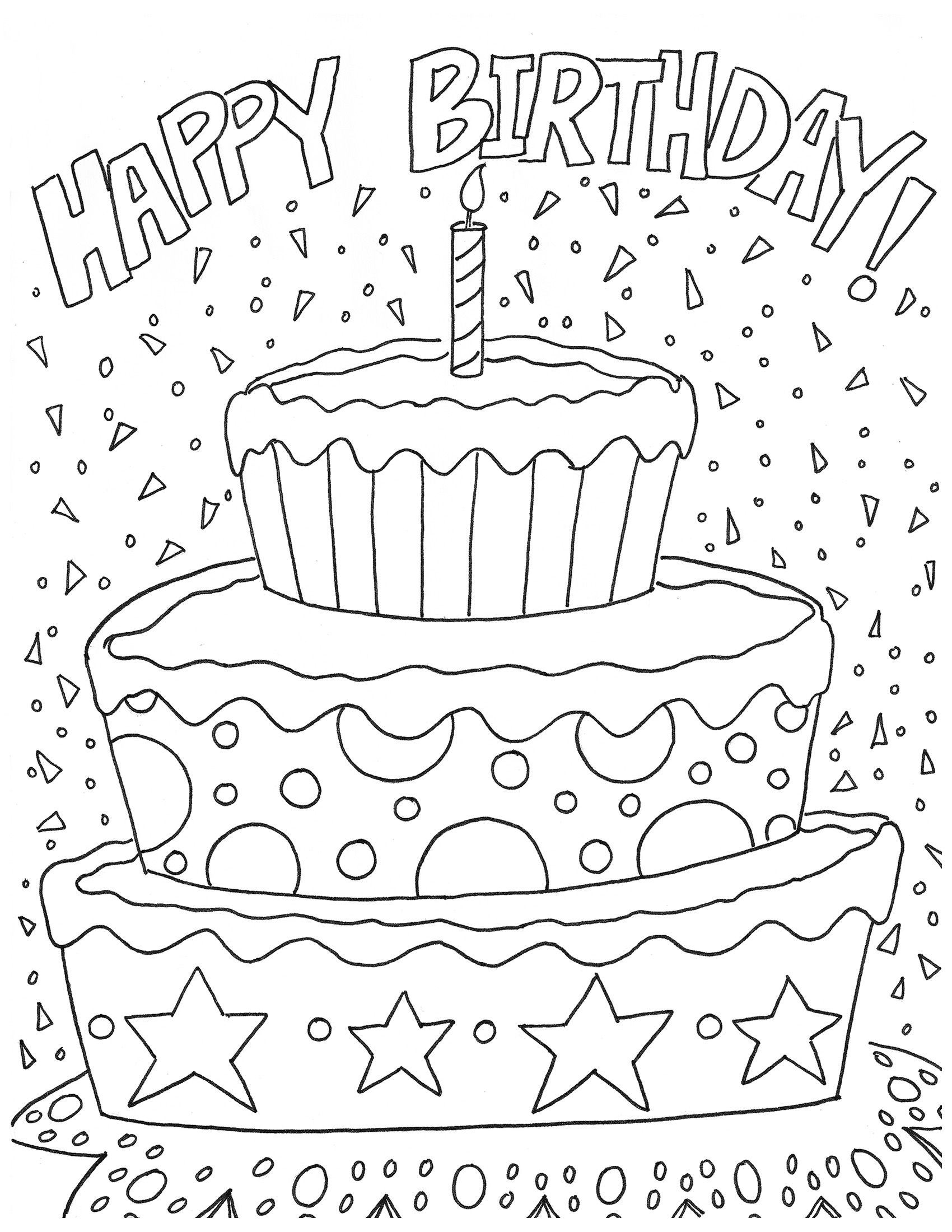 Happy Birthday Coloring Sheets Printables