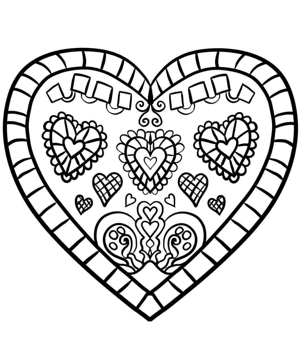 Heart Printable Coloring Page Printable World Holiday