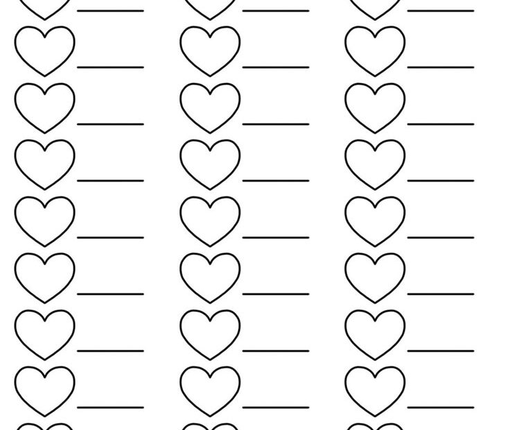 Hearts Color Swatch Sheet Free Printable Download