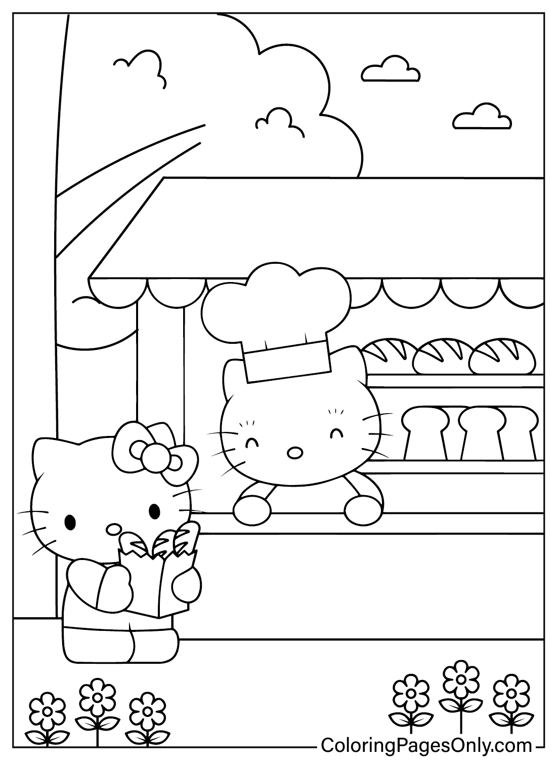 Hello Kitty Coloring Page Free Free Printable Coloring Pages