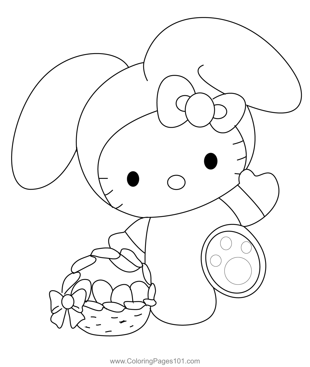 Hello Kitty Easter Coloring Page For Kids Free Hello Kitty Printable 