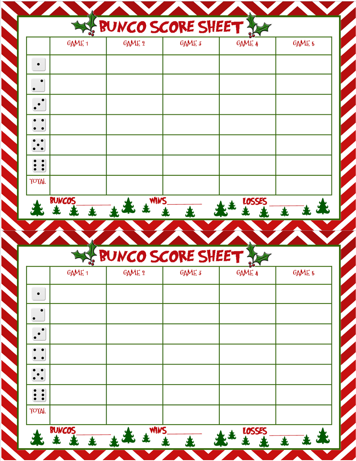 I Seemed To Have Skipped Making A Bunco Score Sheet For Thanksgiving 