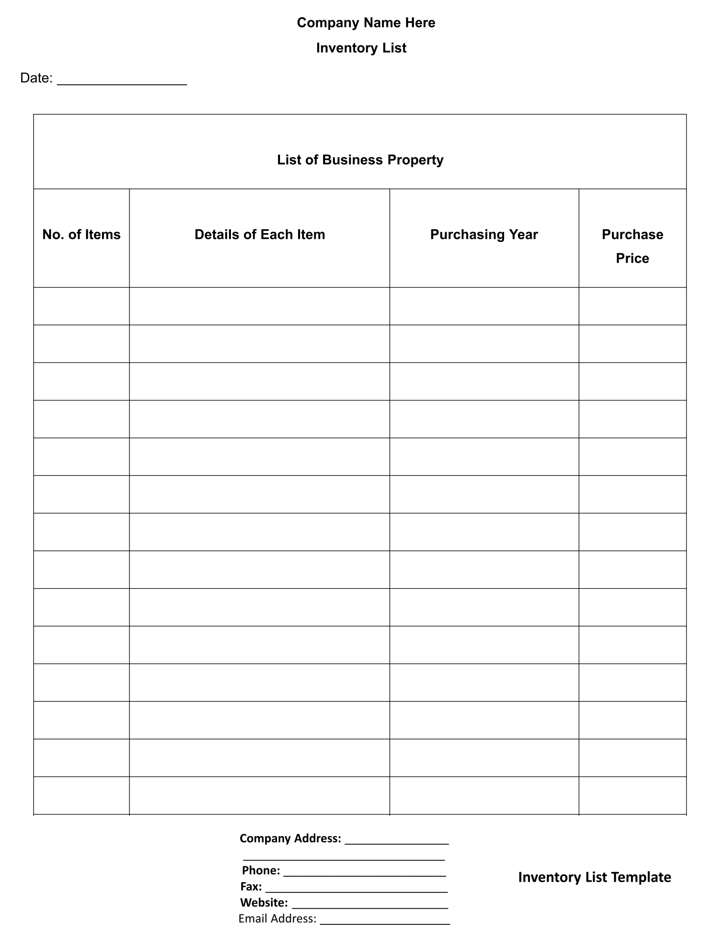 Inventory Log Sheet 10 Free PDF Printables Printablee