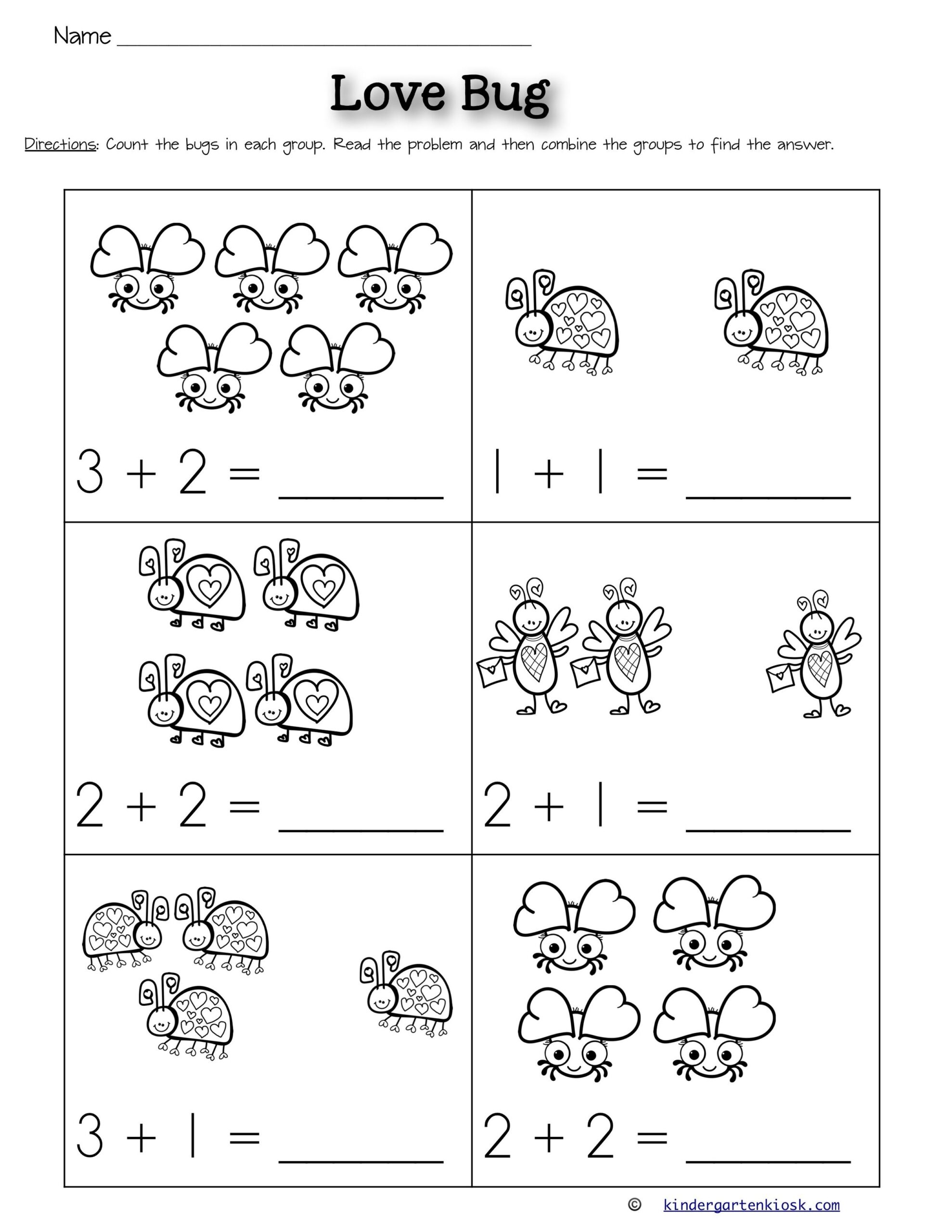 Kindergarten Addition Printable Sheets