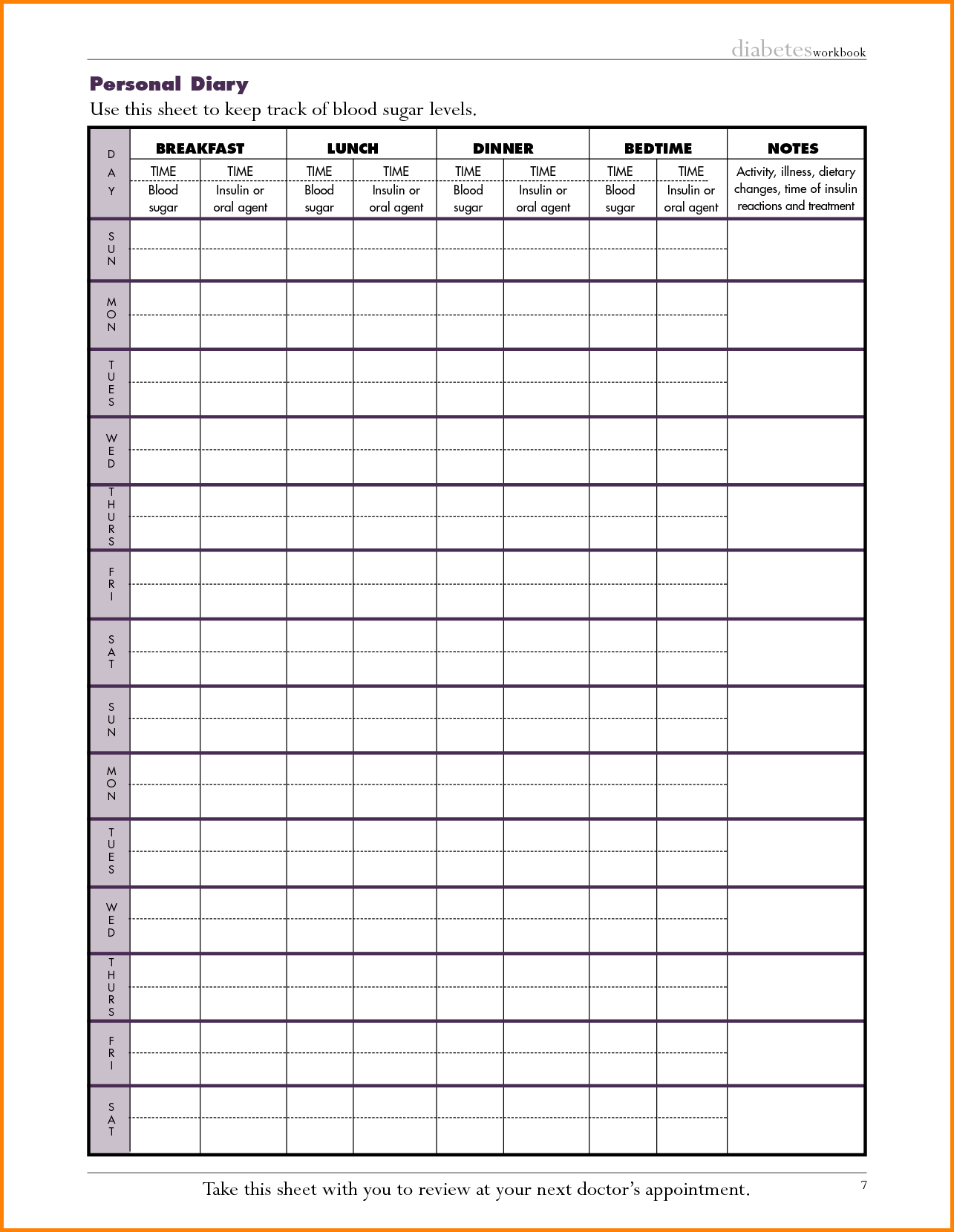 Large Print Free Printable Blood Sugar Log Sheet Pr Almuhja