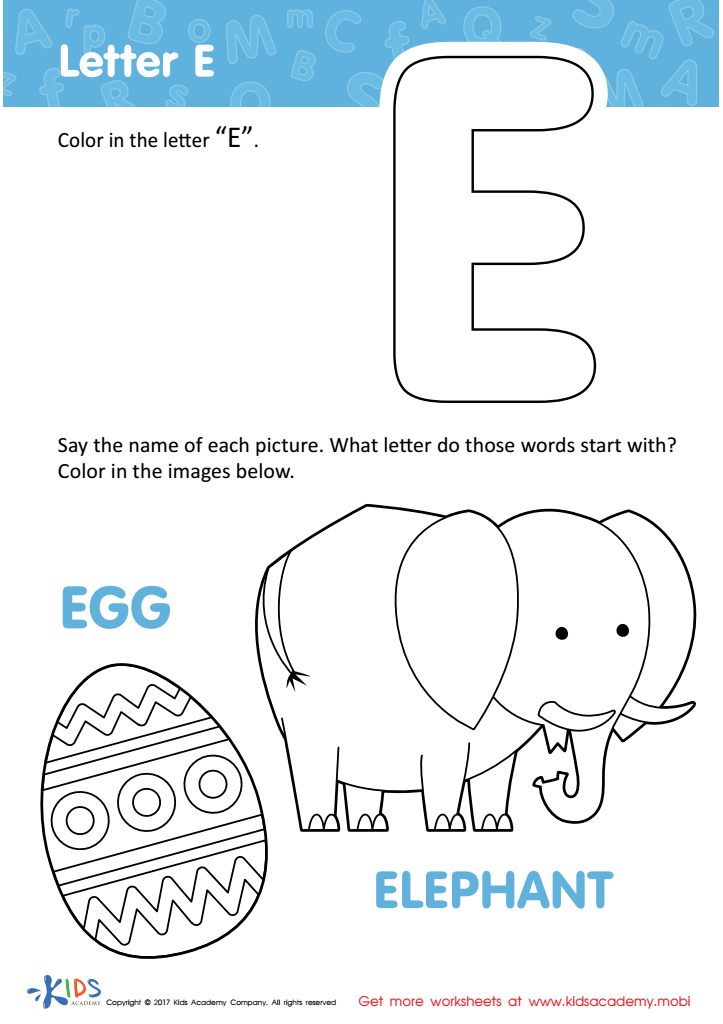 Letter E Coloring Sheet Infoupdate