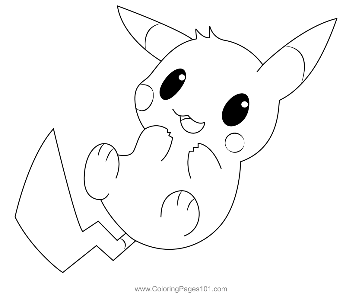 Little Baby Pikachu Coloring Page For Kids Free Pikachu Printable 