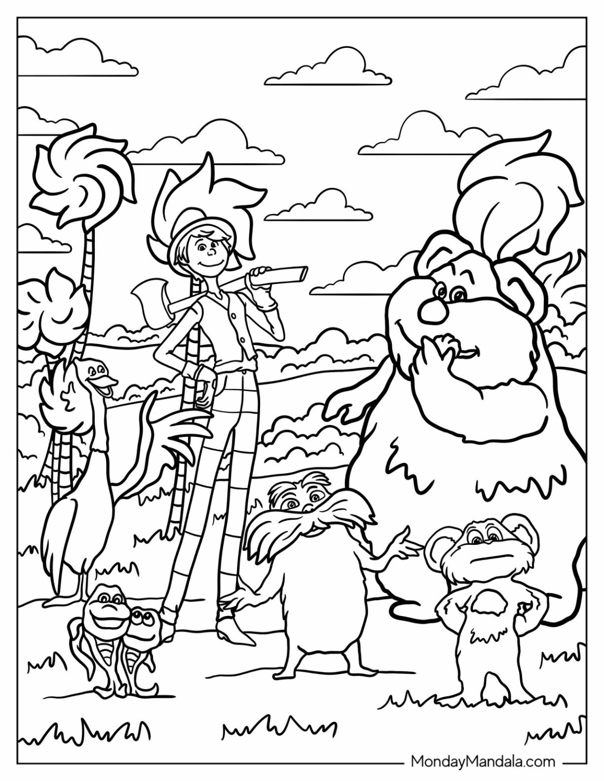 Lorax Coloring Half Sheet Lorax Coloring Half Sheet Printable Free 