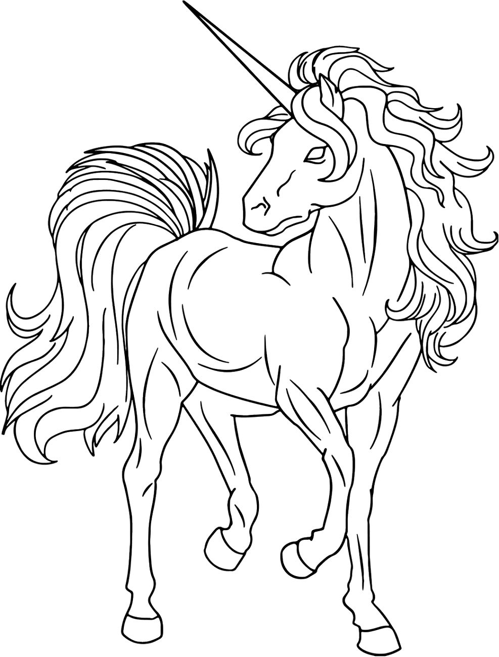 Lovely Unicorn Coloring Page Free Printable Coloring Pages Bilarasa