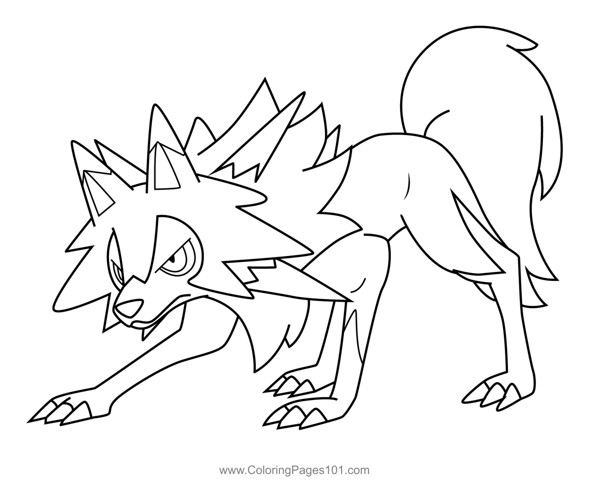 Lycanroc Pokemon Coloring Page For Kids Free Pokemon Printable 