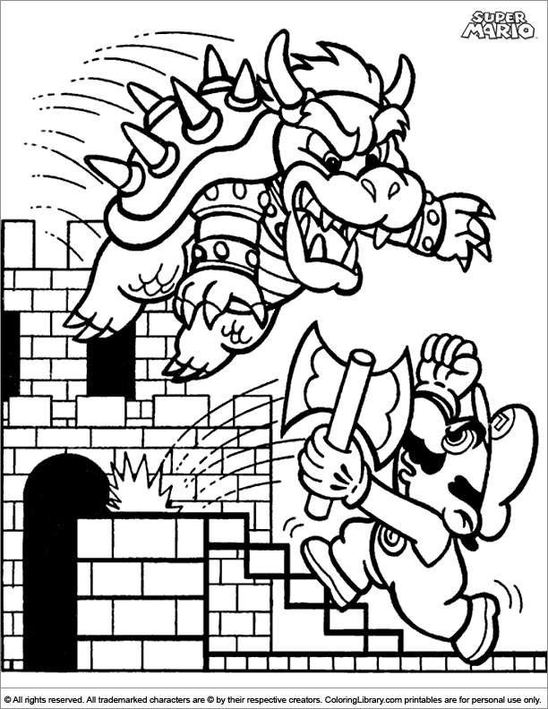 Mario Brothers Printable Coloring Sheets