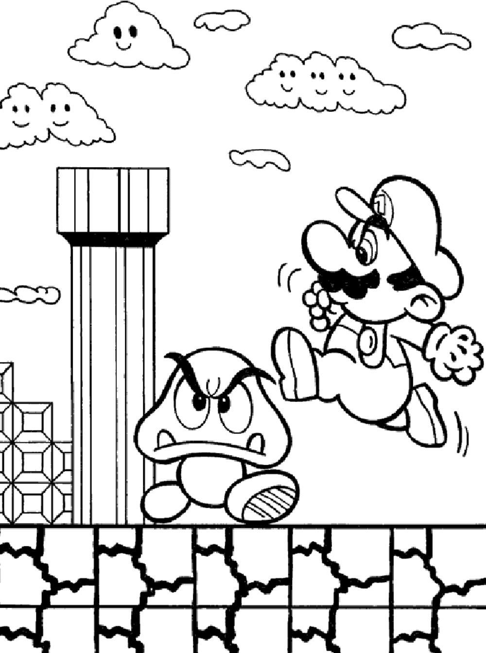 Mario Coloring Pages Printable Free