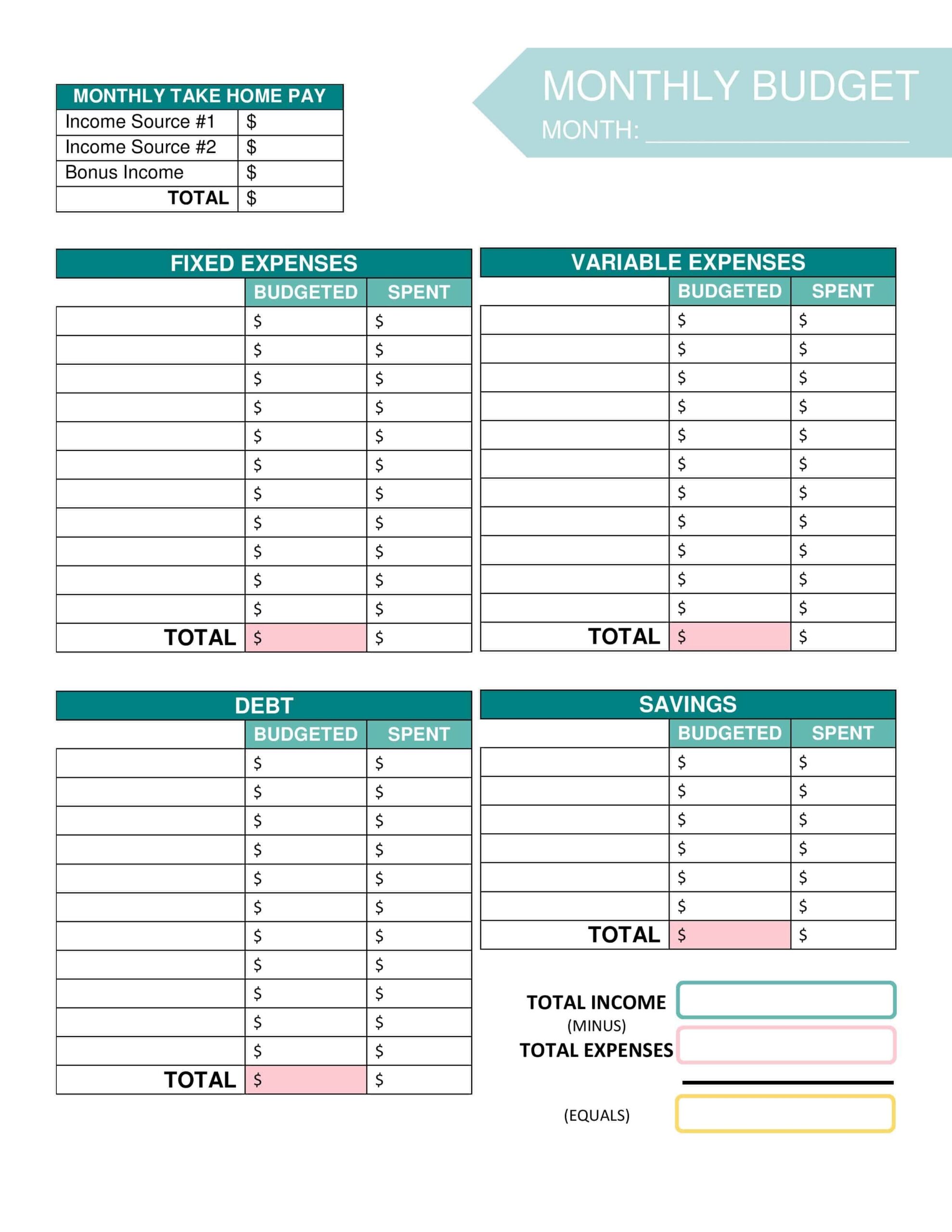 Matchless Free Printable Budget Sheets Supplier Reconciliation Template 