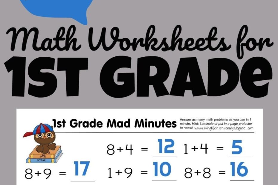 Math For 1st Graders Printable Worksheets