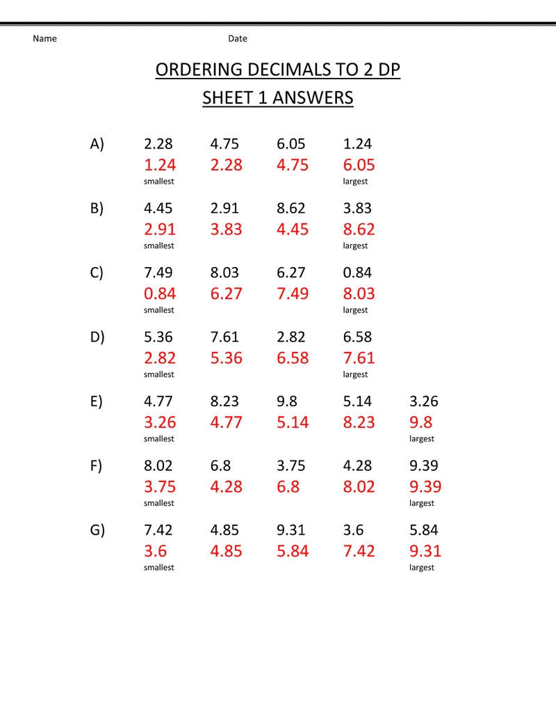 Math Sheets For 6th Graders Free Printables