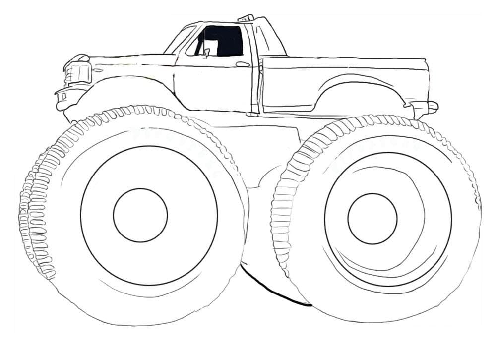 Maximum Destruction Monster Truck Coloring Page Free Printable 