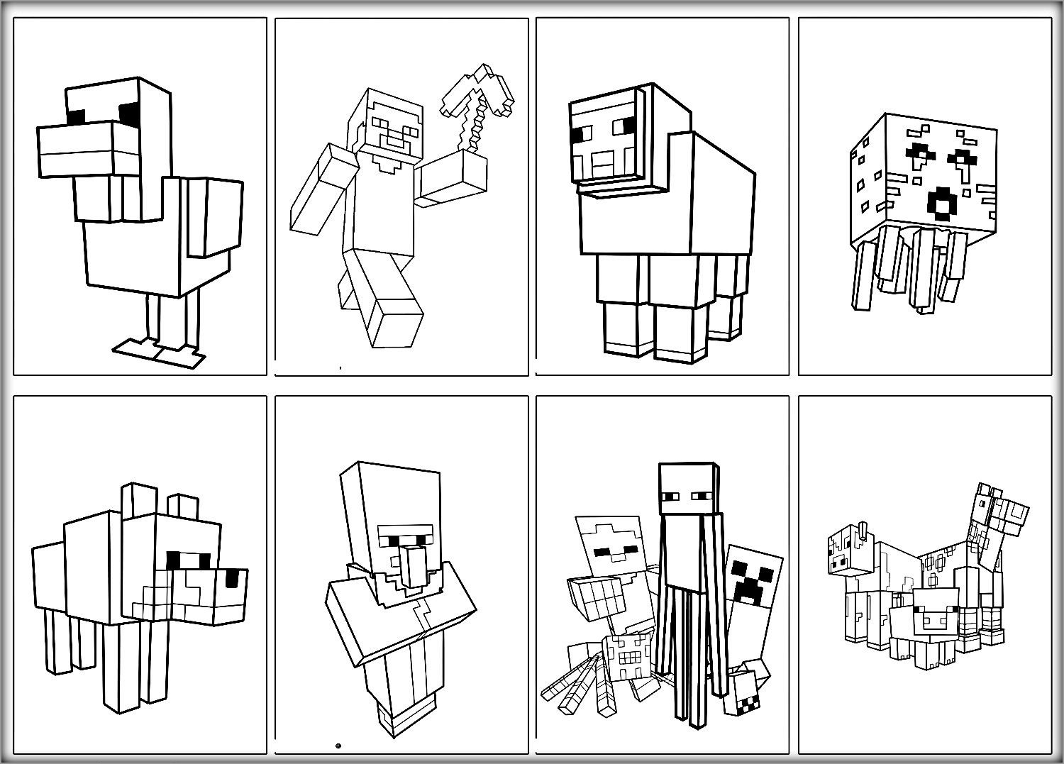 Minecraft Coloring Pages Animals ColoringBay