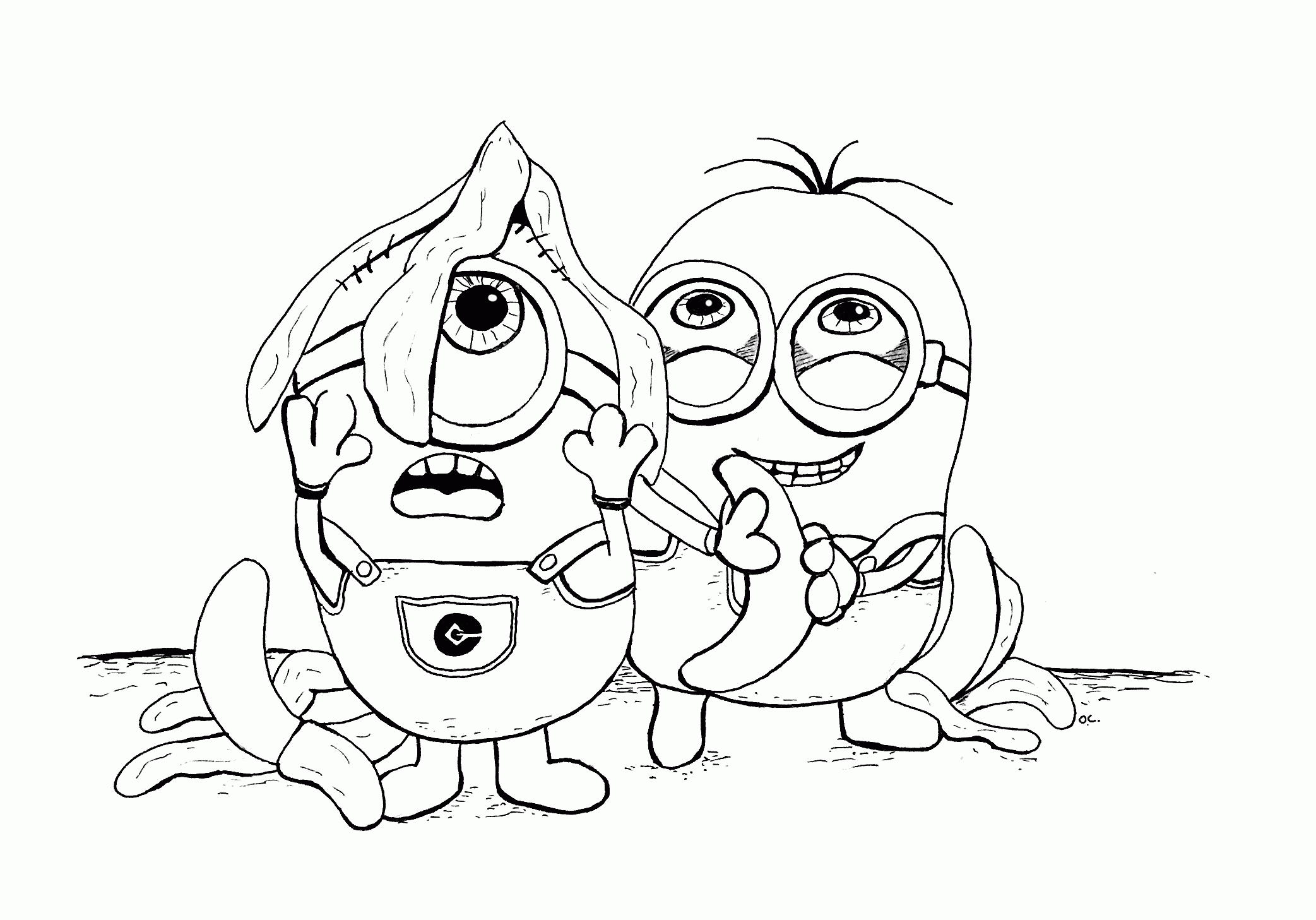 Minions Coloring Pages Banana Coloring Home