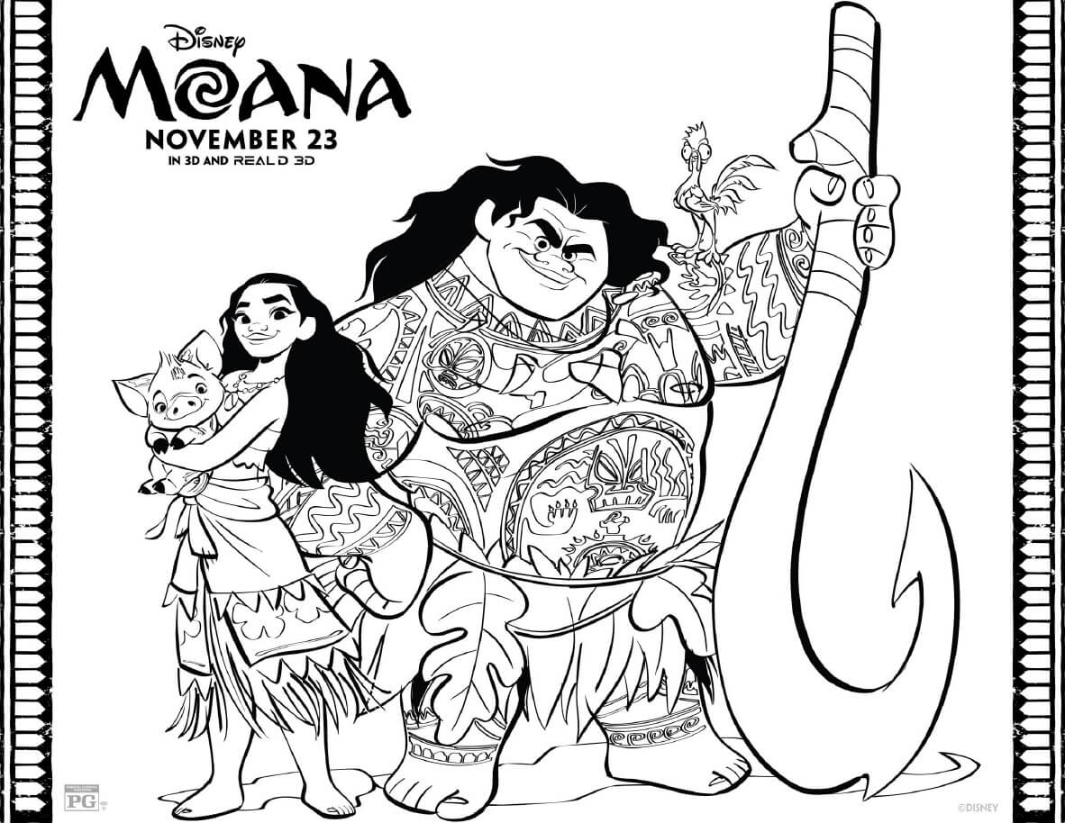 Moana Coloring Pages Free Printables From Disney