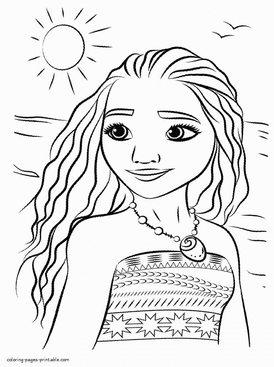 Moana Portrait Coloring Printable Page COLORING PAGES PRINTABLE COM