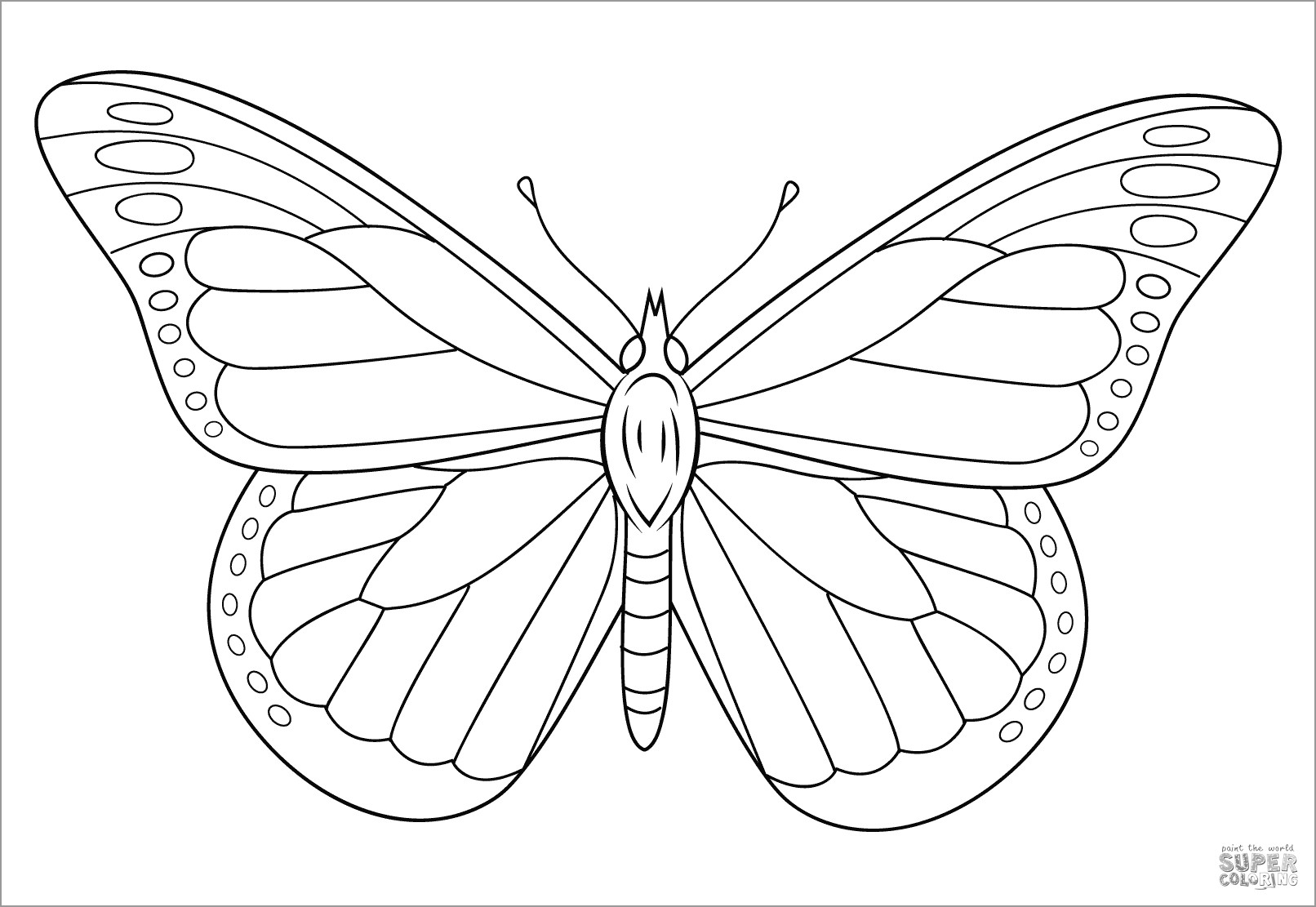 Monarch Butterfly Coloring Page ColoringBay