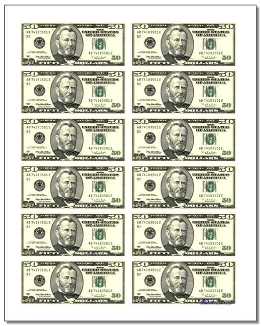 Money Printable Sheets